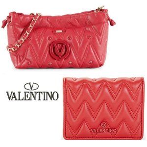 SALE!  ✅ VALENTINO 2 PC SET: Quilted Bag + Wallet ~ Both NWTs